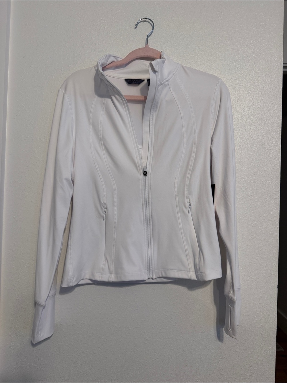 Danskin White Full-Zip Utility Jacket